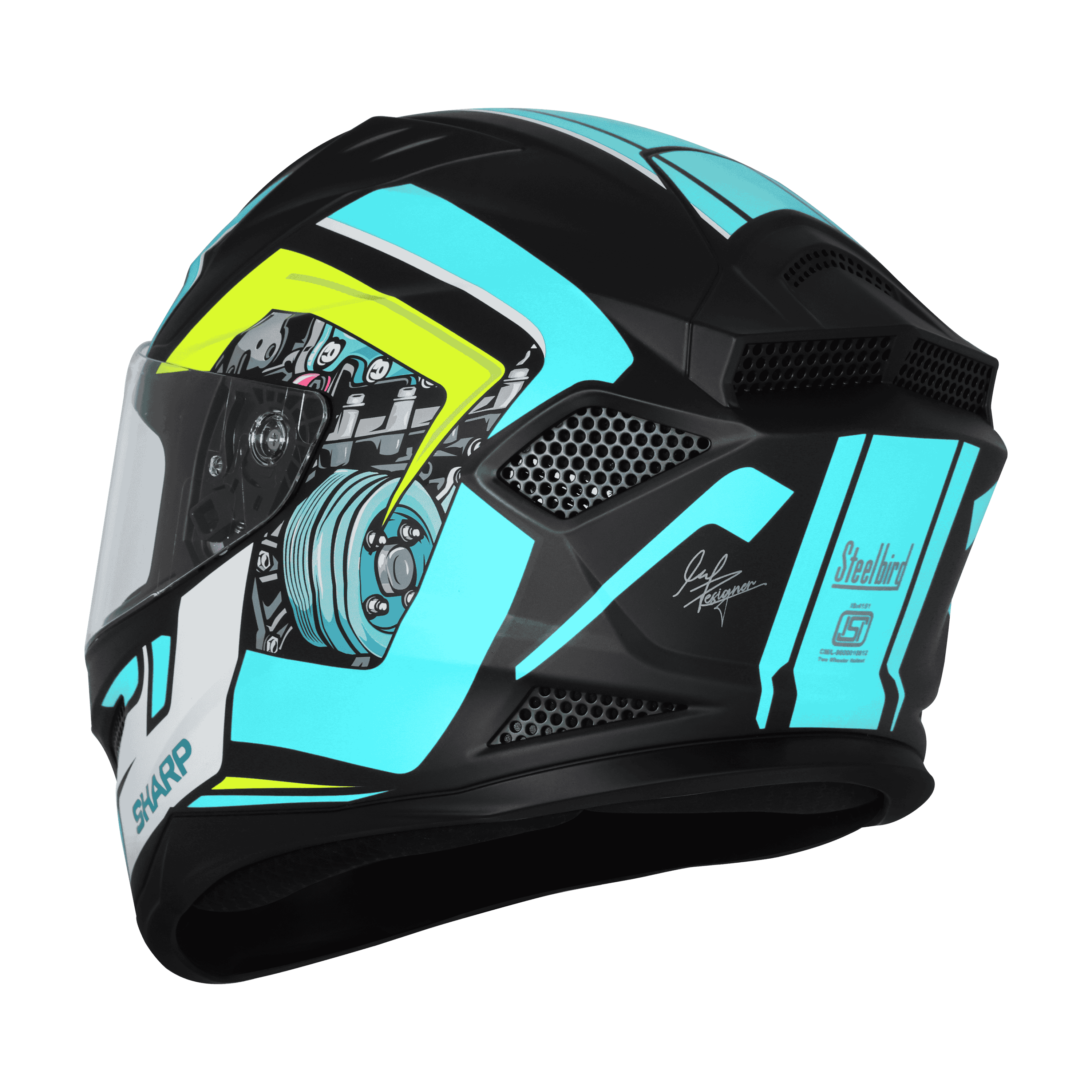 SBH-25 SV SHARP SPIKY MAT BLACK WITH JAZZ BLUE